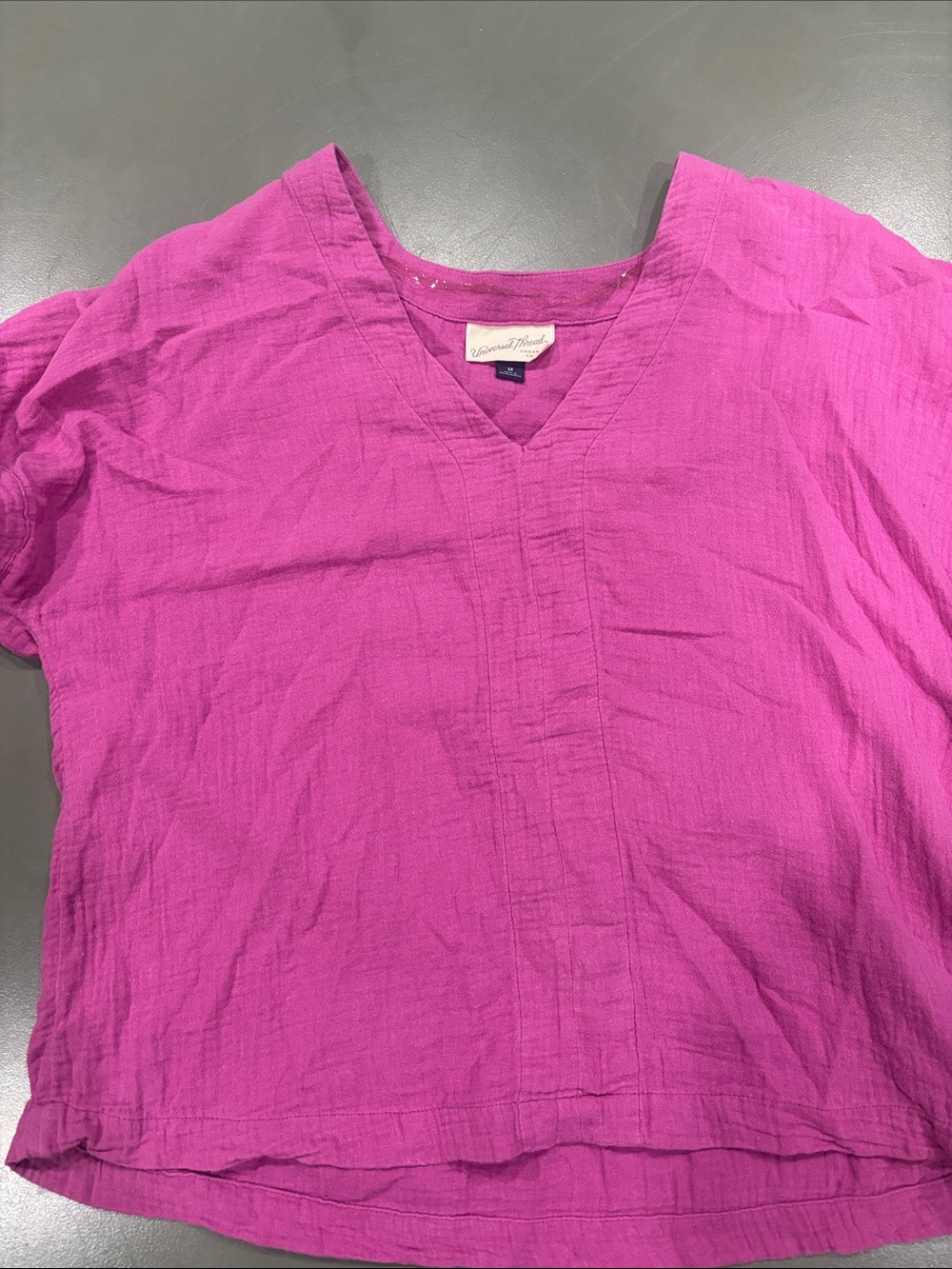 Universal Thread Magenta V-Neck Linen Tunic